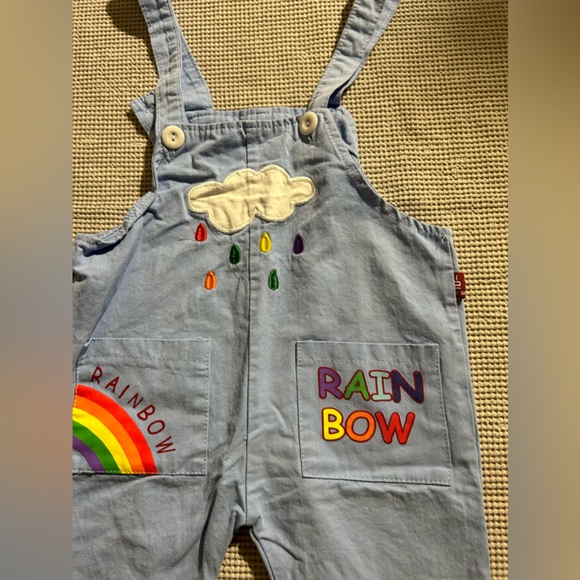 Light blue rainbow overalls 12 months - Picture 5 of 9